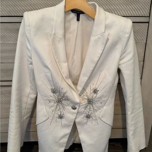 White blazer with details studd